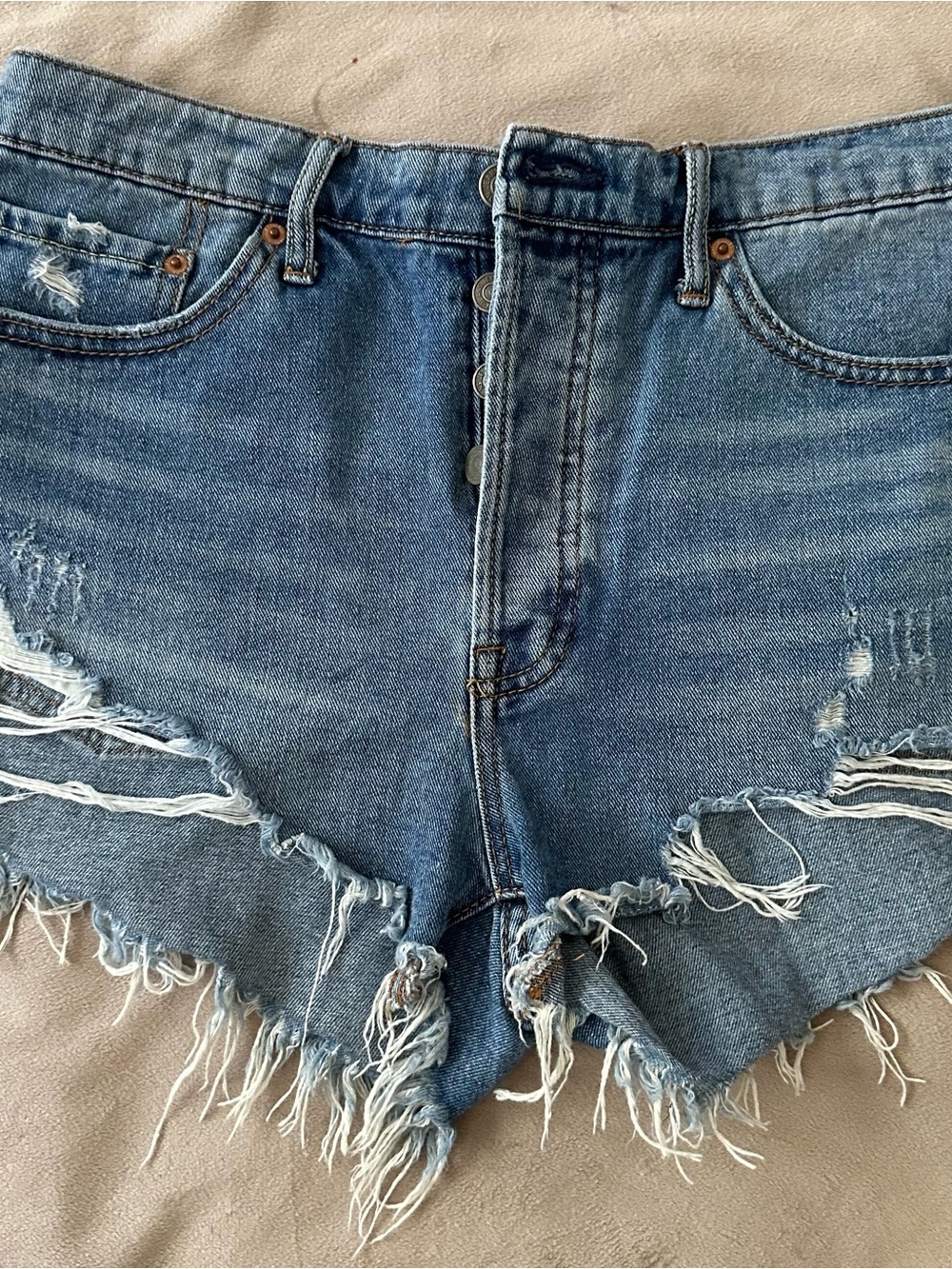 Jessica Simpson Distressed Blue Denim Cutoff Shorts